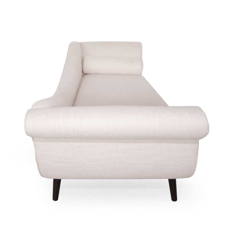 Auroral - Velvet Upholstered Chaise Lounge With Scrolled Arms And Tapered Legs
