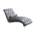 Velvet Chaise Lounge Indoor, Button Tufted Upholstered Chaise Lounge Chair With Pillow