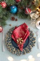 Plastic Charger Plate (Set of 8) - Blue / Gold