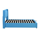 Queen Size Storage Upholstered Hydraulic Platform Bed with 2 Drawers, Blue