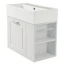 Modern Wall Mounted Bathroom Vanity With Sink, Soft Close Drawer, Adjustable Shelf, Toilet Paper Holder
