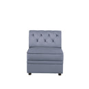 Bois II - Modular Armless Chair - Gray Velvet