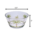 Palm Tree Acrylic Serving Bowls, Unbreakable Large Plastic Bowls