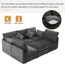 Sectional Sofa Modular U-Shaped With Ottoman & USB Ports