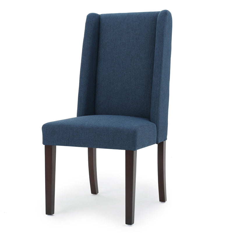 High Back Dining Chair With Wingback Design (Set of 2)