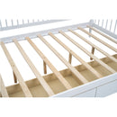 Full Size Daybed with Two Storage Drawers and Support Legs, White