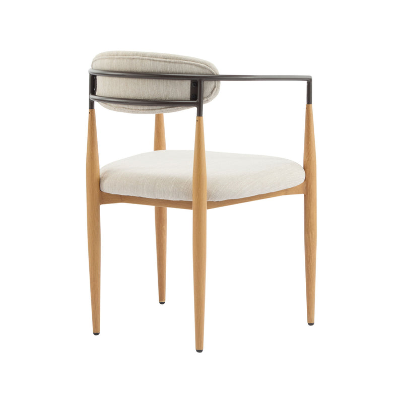 Modern Luxe Dining Arm Chair Set With Upholstery
