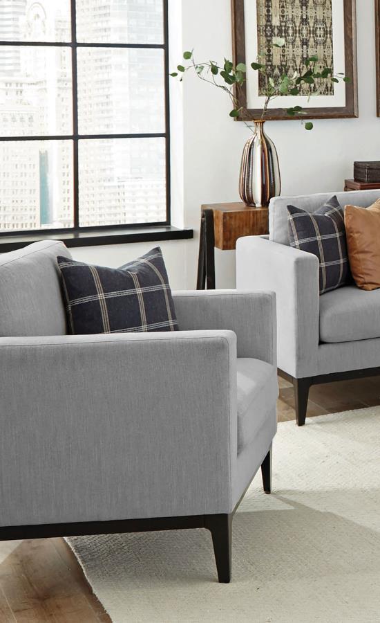 Apperson - Upholstered Track Arm Accent Chair - Light Gray
