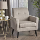 Contemporary Club Chair With Nailhead Trim Fabric And Birch Wood Legs