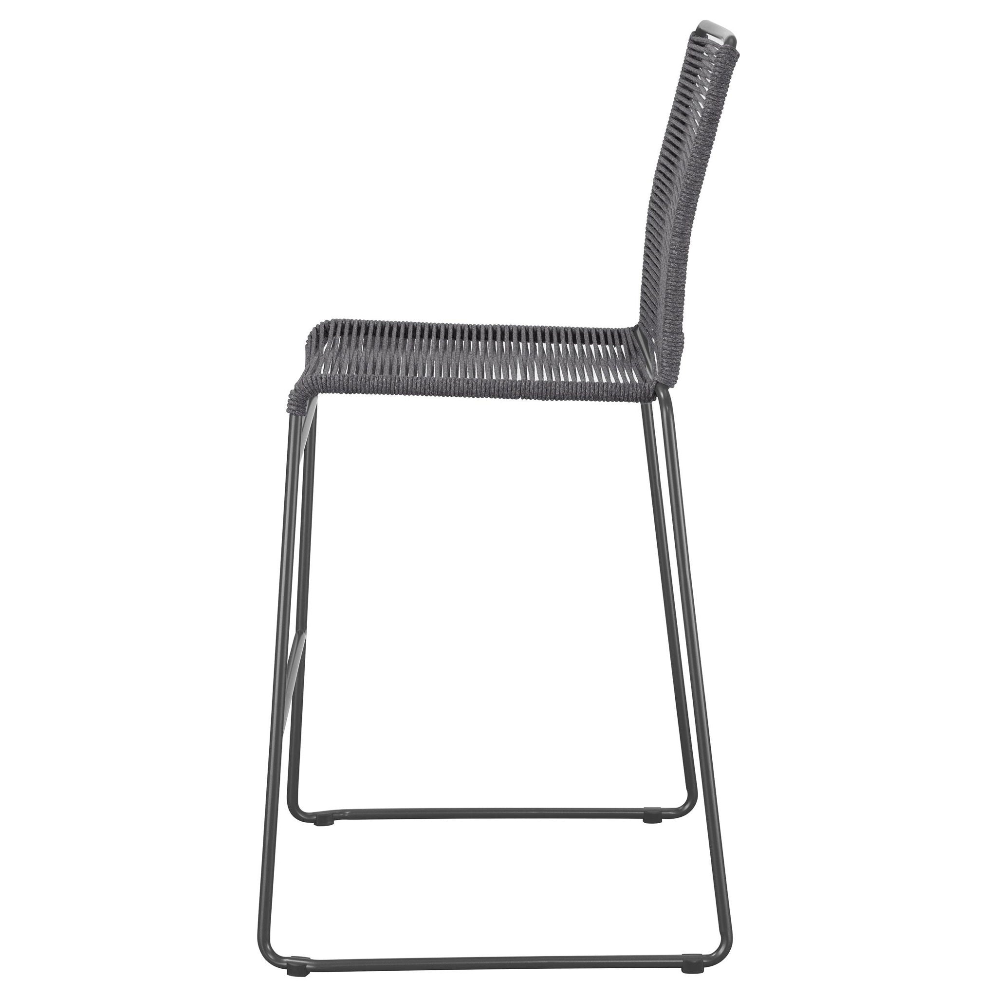 Jerome Woven Rope Metal Bar Chair Charcoal (Set of 2) - Atlantic Fine Furniture Melbourne FL