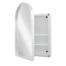 Arched Recessed Medicine Cabinet, Metal Framed Bathroom Wall Cabinet With Mirror And Adjustable Shelves, Wall Mirror With Storage For Bathroom