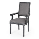 French Country Style Upholstered Dining Chair With Square Backrest