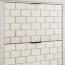 Retro Shoe Storage Cabinet, Mid Century Vintage Freestanding With 2 Flip Drawers, Suitable For Entryway - Retro White / White / Vintage