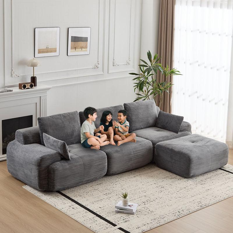 Compressed Sofa, Large Sectional Couches For Living Room - Gray