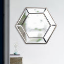 Hexagon Wall Mirror With Contemporary Glass Design, Home Decor Accent Mirror For Living Room, Entryway, Bedroom