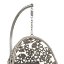 Sigar - Patio Swing Chair - Light Gray Fabric & Wicker - Atlantic Fine Furniture Inc