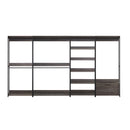 Monica - Wood Walk In Closet System Melamine 143" Modular Storage - Rustic