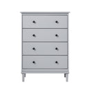Classic 4 Drawer Solid Wood Dresser - Gray