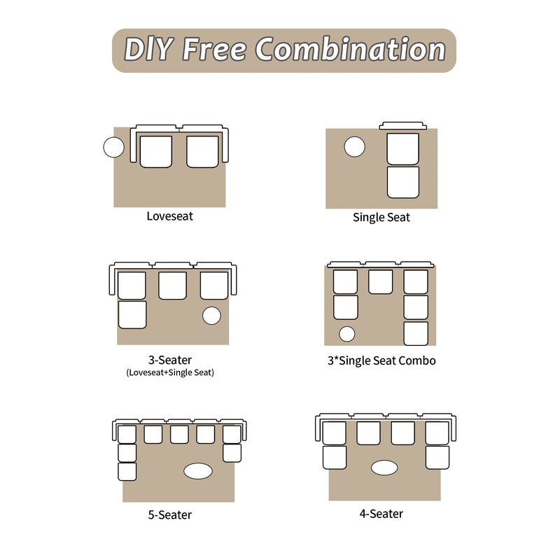 Compressed Sofa, Large Sectional Couches For Living Room - Beige