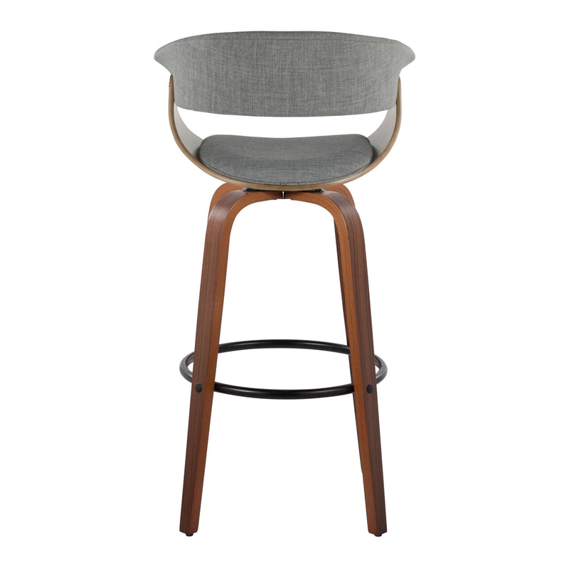 Vintage Mod - Mid Century Modern Fixed Height Barstool With Swivel & Round Footrest (Set of 2)