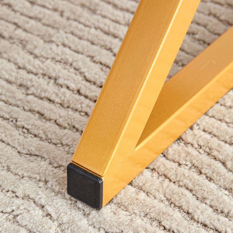 Coffee Table With A Natural And Smooth Marble Pattern On The Surface - Gold