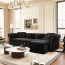 3 In 1 Convertible Sleeper Sofa Bed With Movable Ottoman