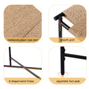 Handwoven Paper Rope Foot Rest Shoes Stools Ottomans For Entryway