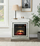 Noralie - 28" Fireplace - Mirrored & Faux Diamonds