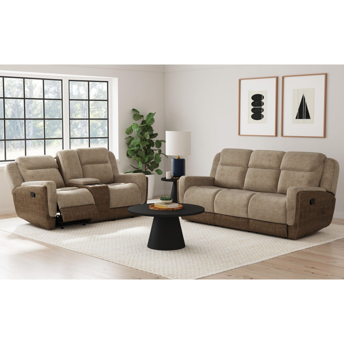 Hornet Motion Glider Loveseat With Console in Dark Gray by Elements International, view 13
