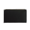 House - Beatrice Loveseat - Tan PU, Black PU & Charcoal Finish - Atlantic Fine Furniture Inc