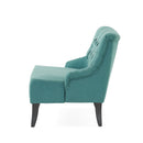 Nicole - French Style Upholstered Loveseat With Tufted Backrest - Teal
