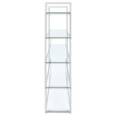 Elmer - 5-Shelf Bookshelf - Clear And Chrome