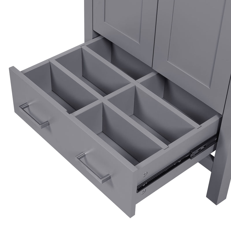 Bathroom Vanity With Integrated Undermount Ceramic Sink, 2 Doors And 1 Drawer, Soft Close Hinges