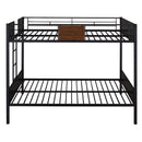 Full-over-full bunk bed modern style steel frame bunk bed with safety rail, built-in ladder for bedroom, dorm, boys, girls, adults(OLD SKU: MF190840AAD)