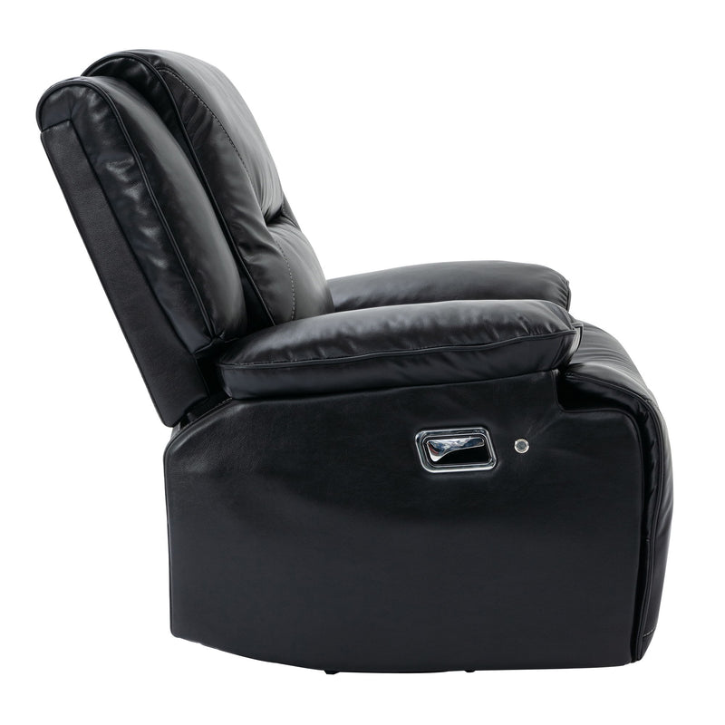 360° Swivel And Rocking Home Theater Recliner Manual Recliner Chair With A Led Light Strip For Living Room