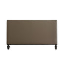 House - Beatrice Loveseat - Tan PU, Black PU & Charcoal Finish - Atlantic Fine Furniture Inc