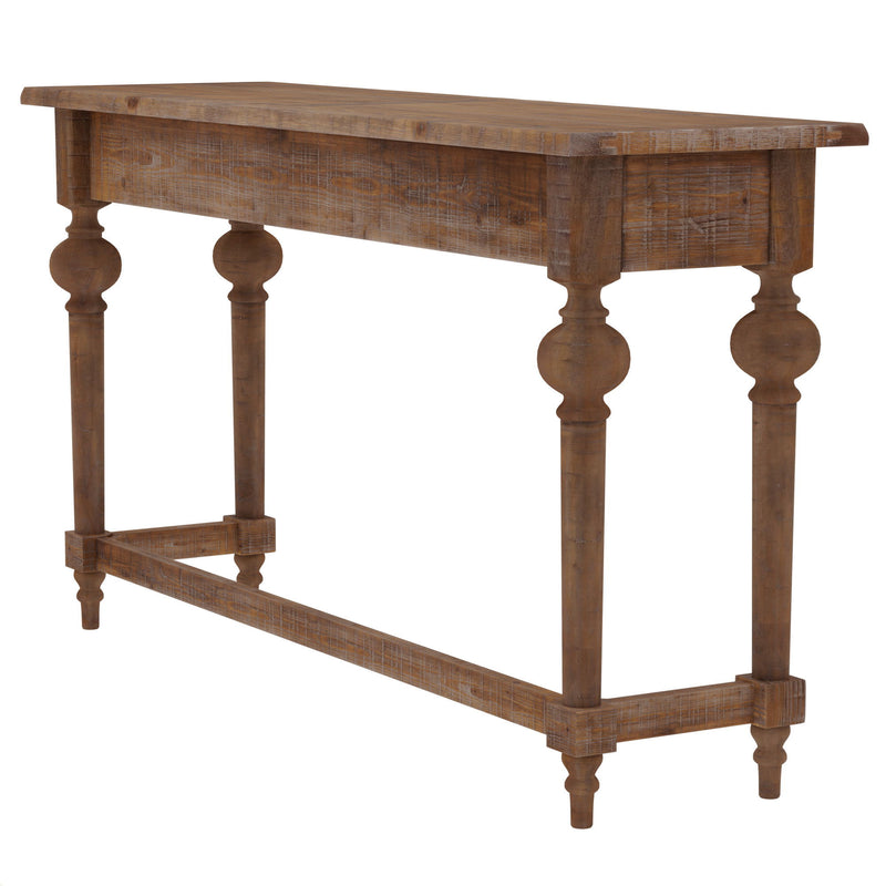 Ludin - Console Table With 3 Stools - Brown