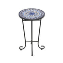French Country Patio Side Table With Vibrant Tile Top