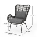 Modern Aesthetic Outdoor Rattan Accent Chair With Metal Legs
