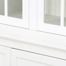 Retro Style Hutch Cabinet With Glass Door, China Cabinet For Home