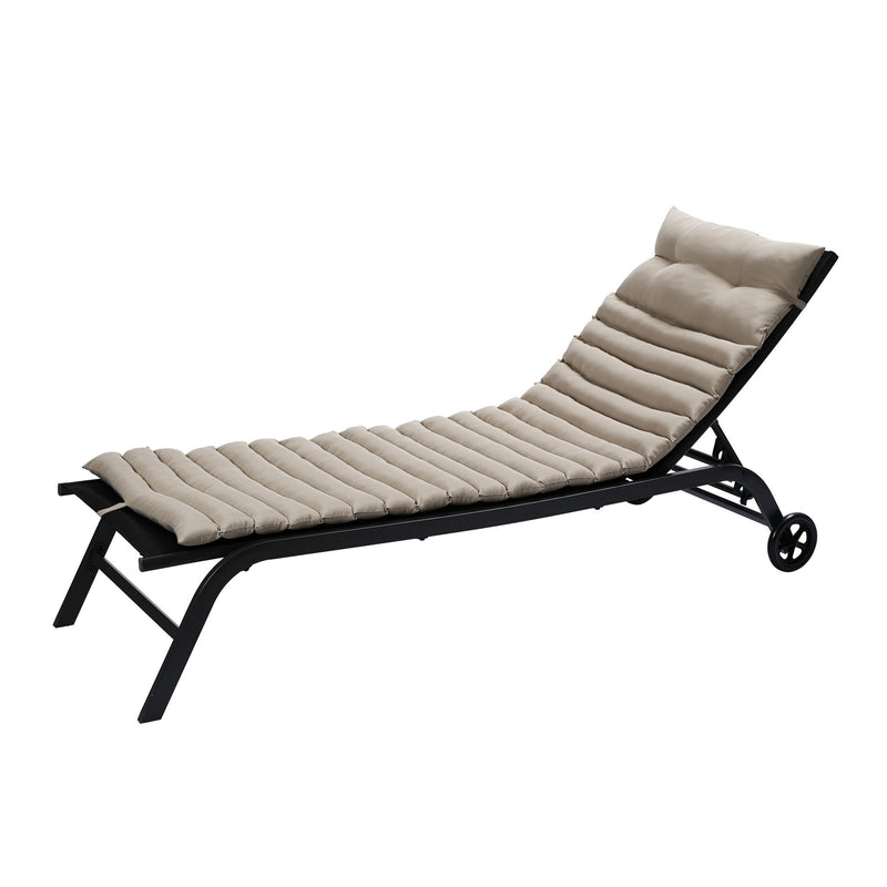 2 Piece Outdoor Chaise Lounge Chair Cushion Replacement Set