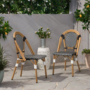 Outdoor Rattan And Aluminum French Bistro Chair Set