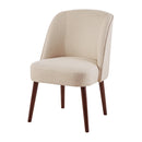 Rounded Back Dining Chair With Wraparound Design - Natural