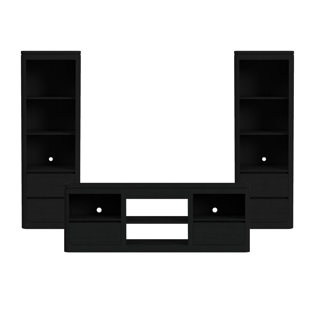 Rosalie Entertainment Unit With 71" TV Console in Black by Elements International, view 4