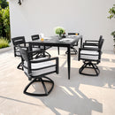Modern Outdoor Patio Dining Set With Table And Chairs With Sunbrella Cushions