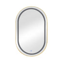 Oval Medicine Cabinet Mirror Bathroom Mirror With Storage Wall Mounted Medicine Mirror Cabinet With LED - Golden