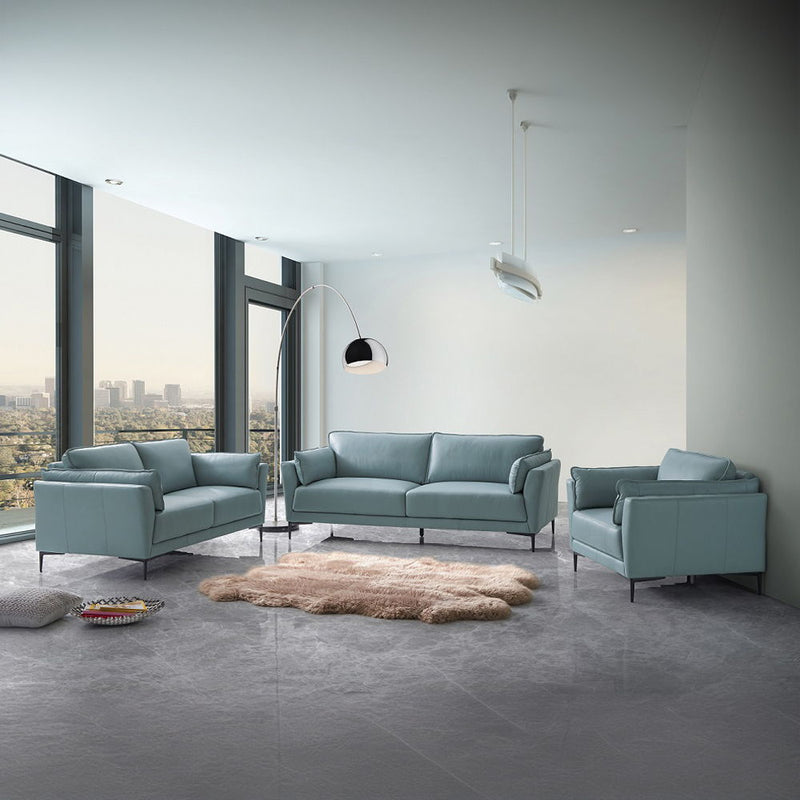 Mesut - Chair - Sage Green Top Grain Leather & Black