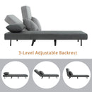 3 In 1 Foldable Linen Chaise Lounge With Adjustable Backrest