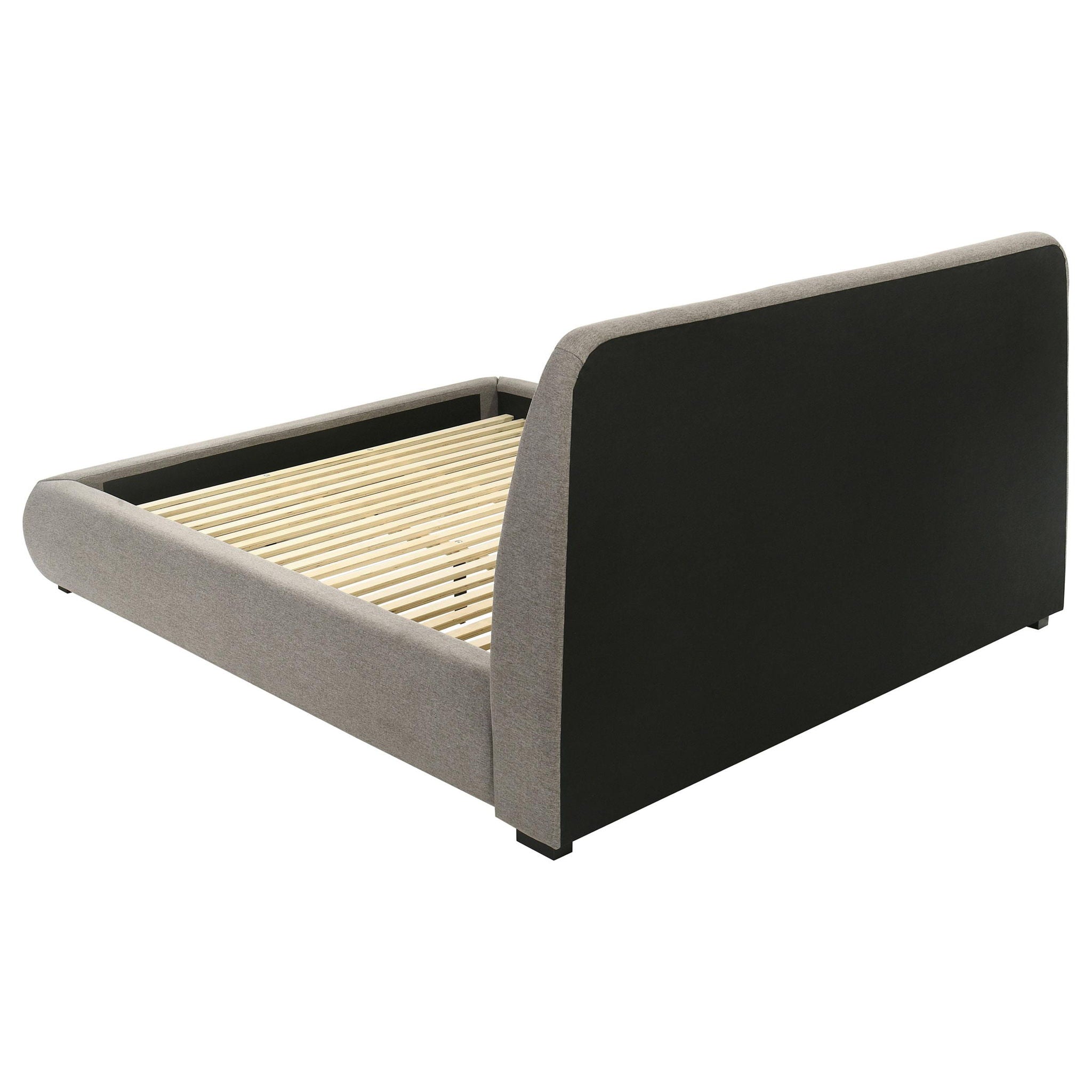 Mokena 46-inch Upholstered California King Platform Bed Taupe