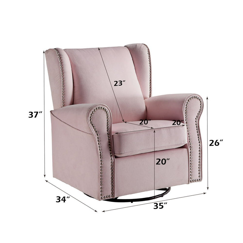 Tamaki - Swivel Chair - Pink Fabric - Atlantic Fine Furniture Inc